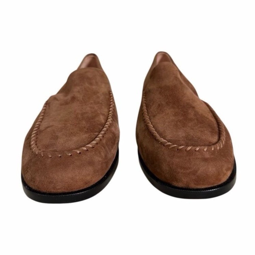 Nordstrom Brown Suede Whipstitch Slip On Loafers Size 6M Cushioned NEW - Picture 3 of 7